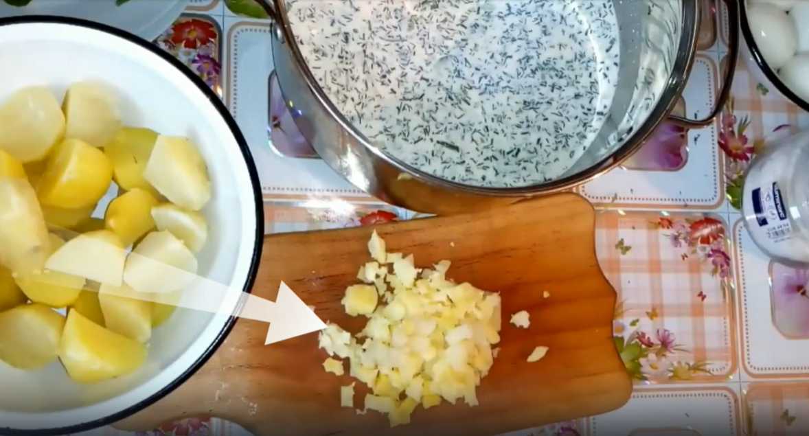 Okroshka à la mayonnaise et à l'acide citrique - Étape 7