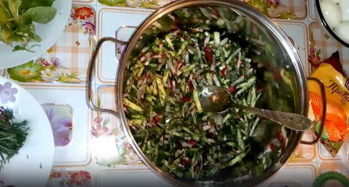 Okroshka à l'eau, à la mayonnaise et à l'acide citrique - Étape 4