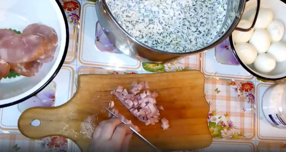 Okroshka à la mayonnaise et à l'acide citrique - Étape 9