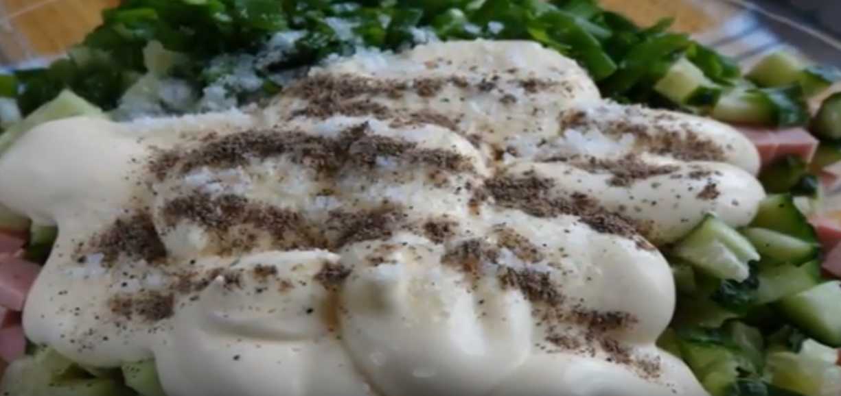 Salade d'okroshka - Étape 5