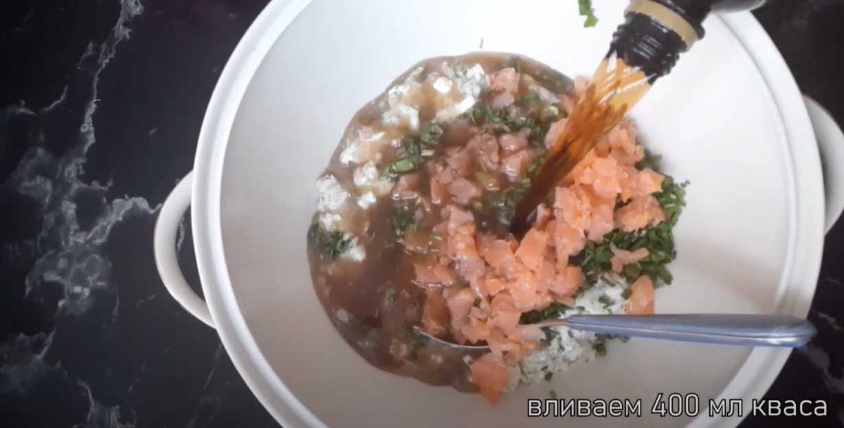 Okroshka au poisson et au kvas - Étape 9