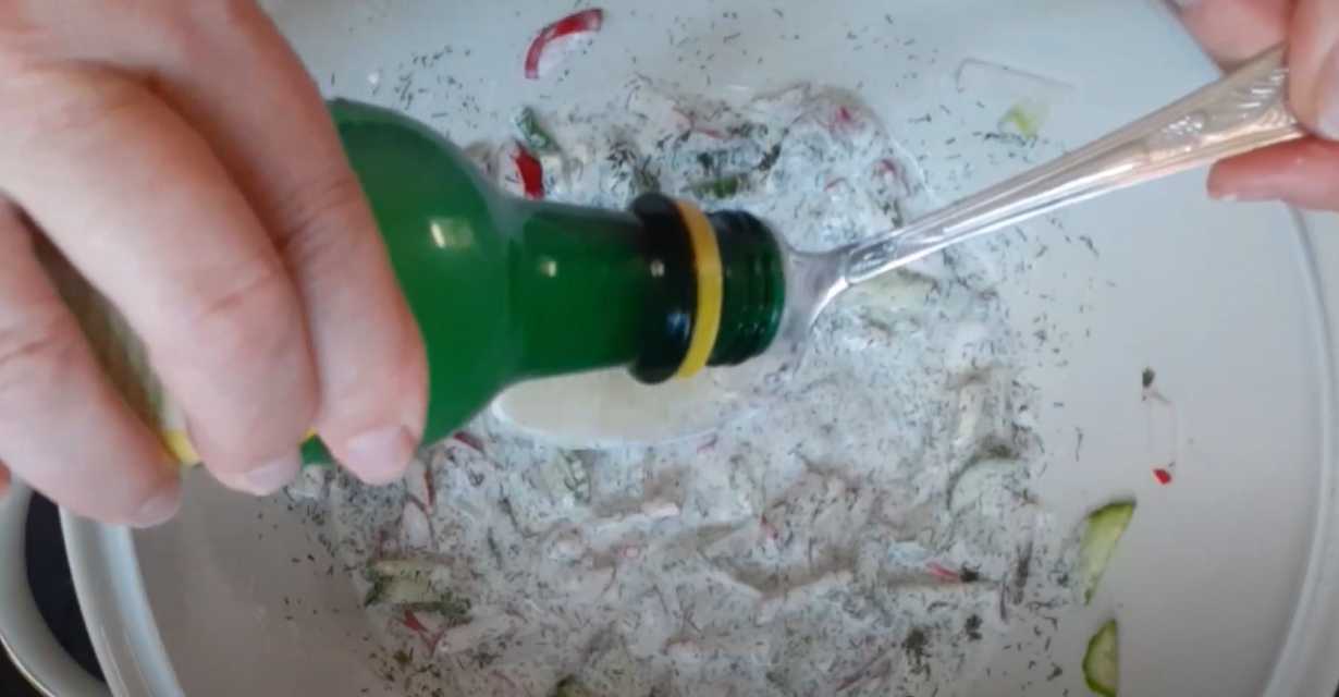 Okroshka au poisson et au kvas - Étape 4