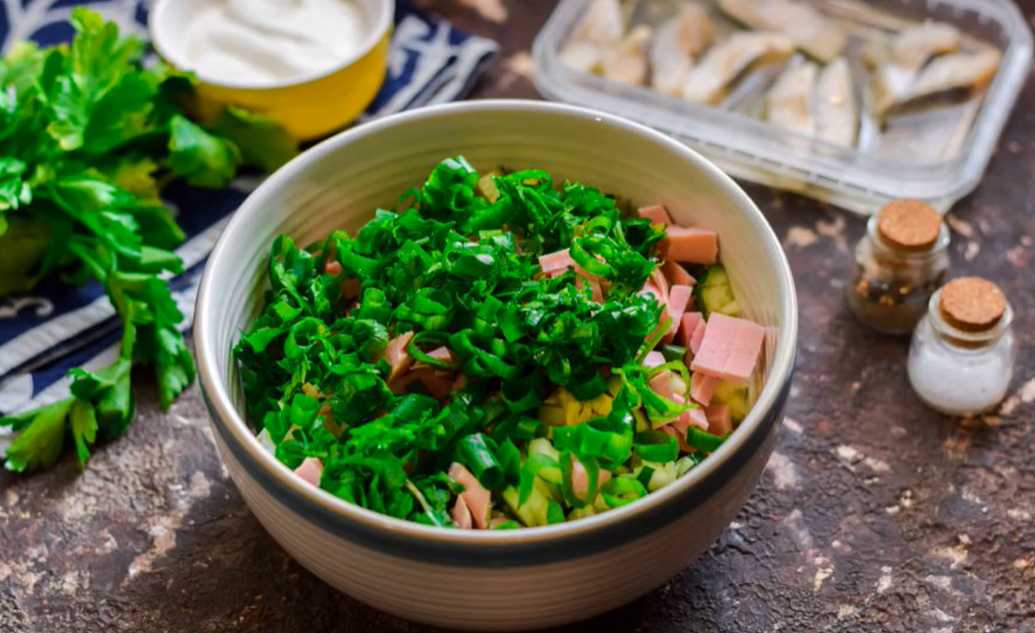 Okroshka au hareng - Étape 7