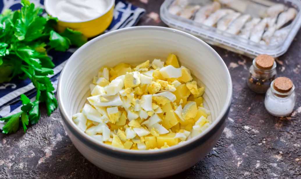 Okroshka au hareng - Étape 3