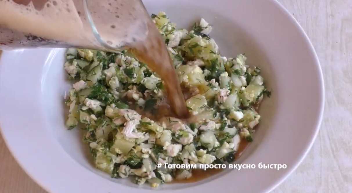 Okroshka au kvas et à la viande - Étape 10