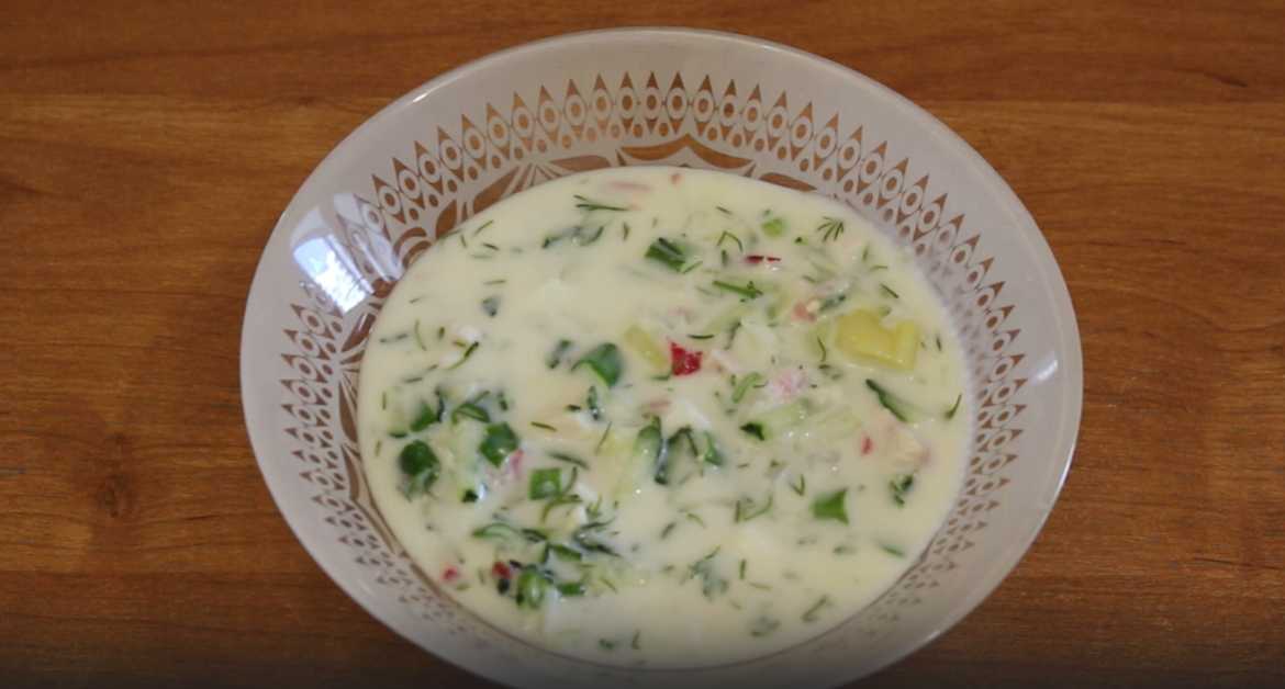 Okroshka au kéfir et au poulet - Étape 7