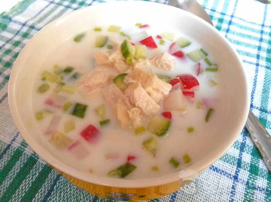 Okroshka saine au kéfir - Étape 4