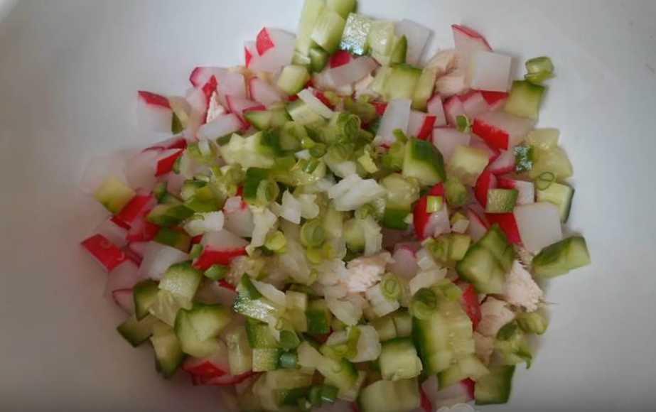 Okroshka saine au kéfir - Étape 3