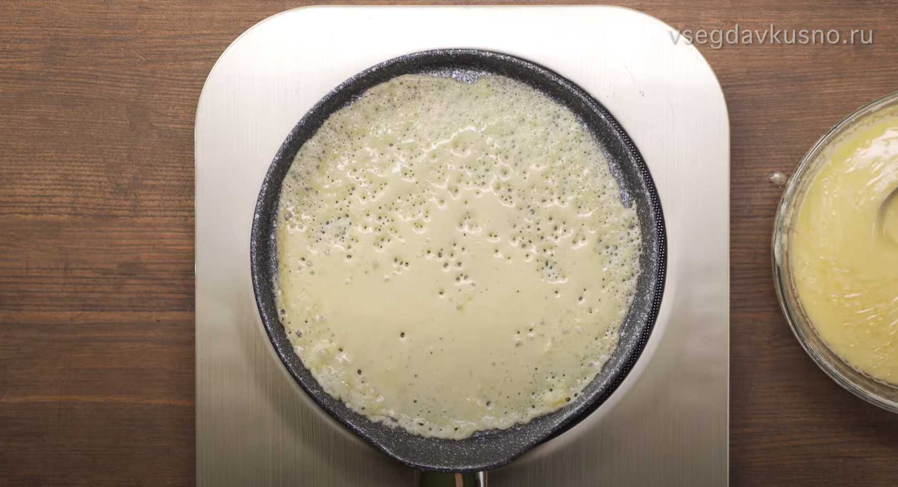 Crêpes à la crème anglaise avec du lait - Étape 6