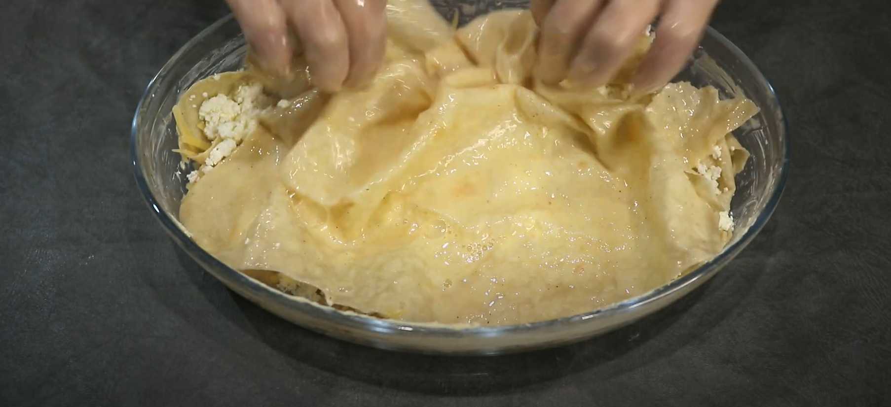 Lavash Achma au fromage blanc et au fromage - Étape 6