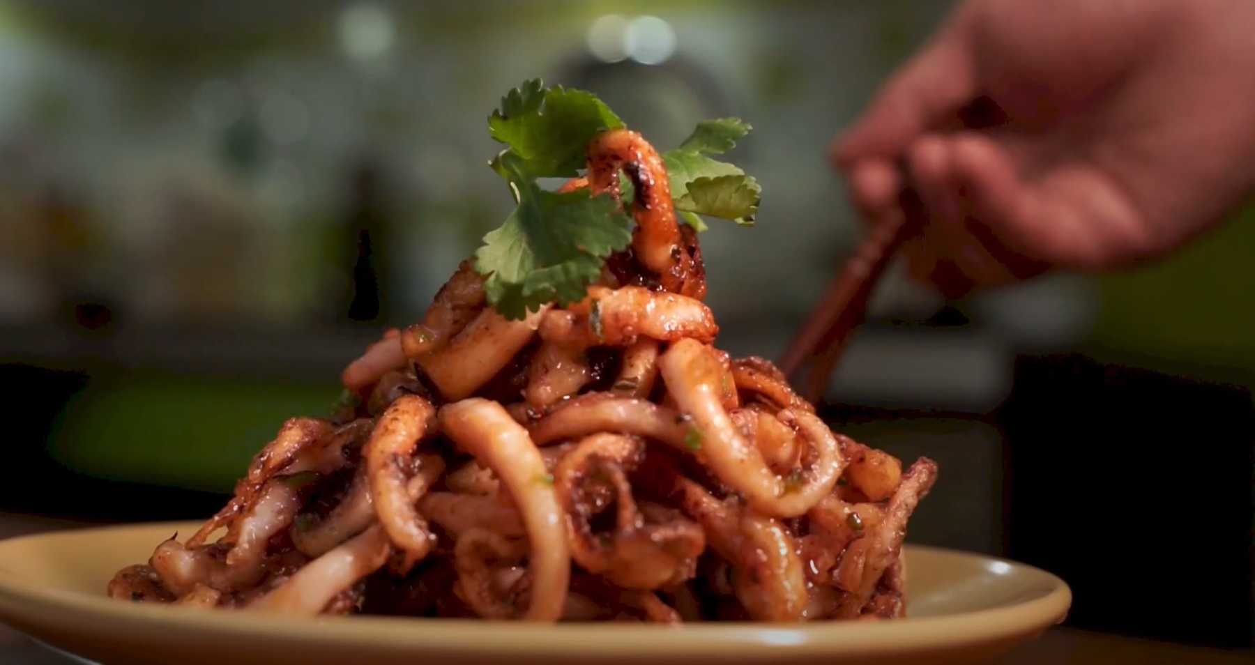 Tentacules de calamar au poivre et au sel - Étape 12