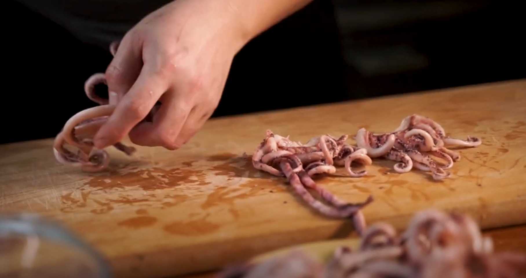 Tentacules de calamar au poivre et au sel - Étape 4