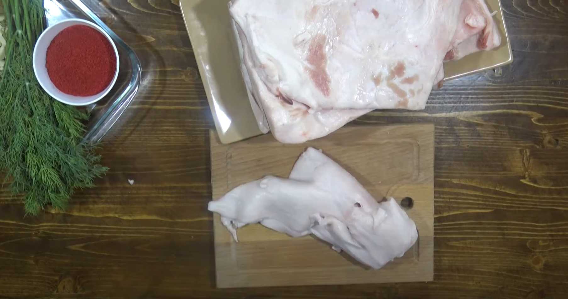 Apéritif de couenne de porc « Caractère masculin » - Étape 1