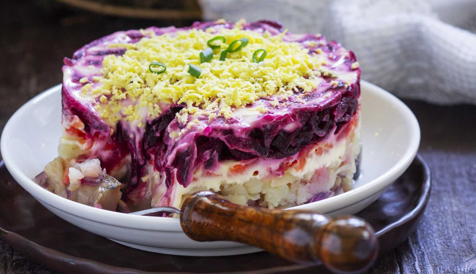 Image du plat : Hareng sous un manteau de fourrure avec du caviar de brochet