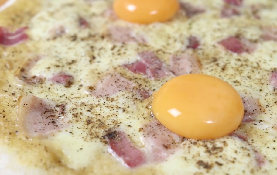Recette : Pizza Carbonara