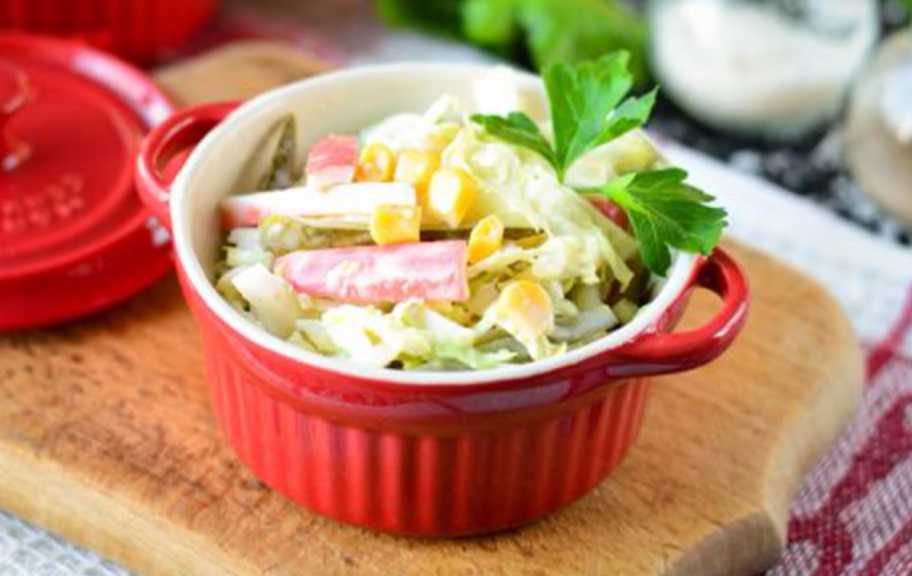 Recette : Salade de crabe aux cornichons