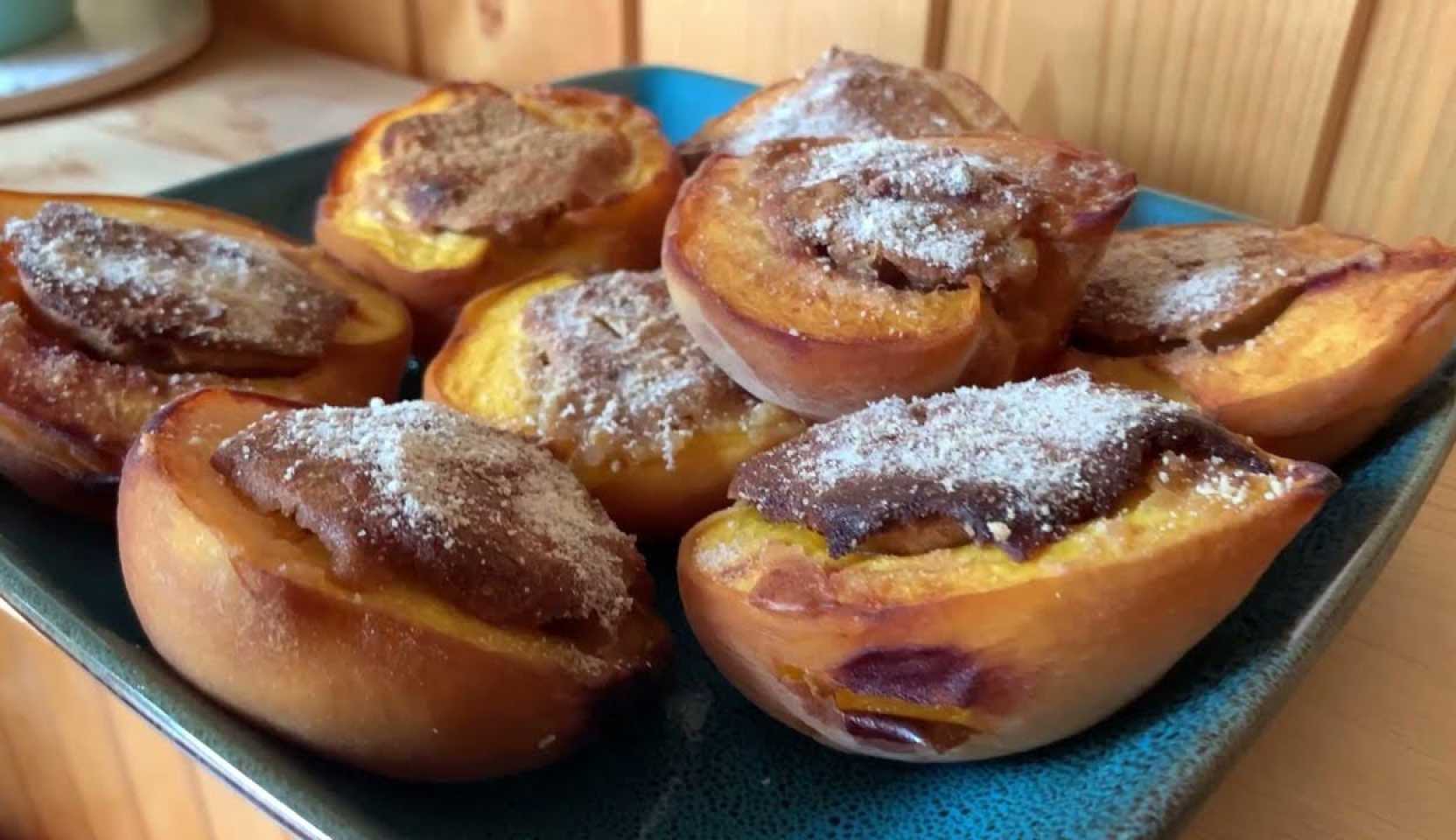 Image du plat : Pêches cuites au four à l'italienne