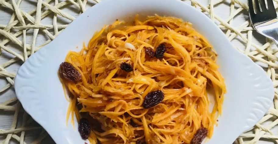Recette : Courge spaghetti crue