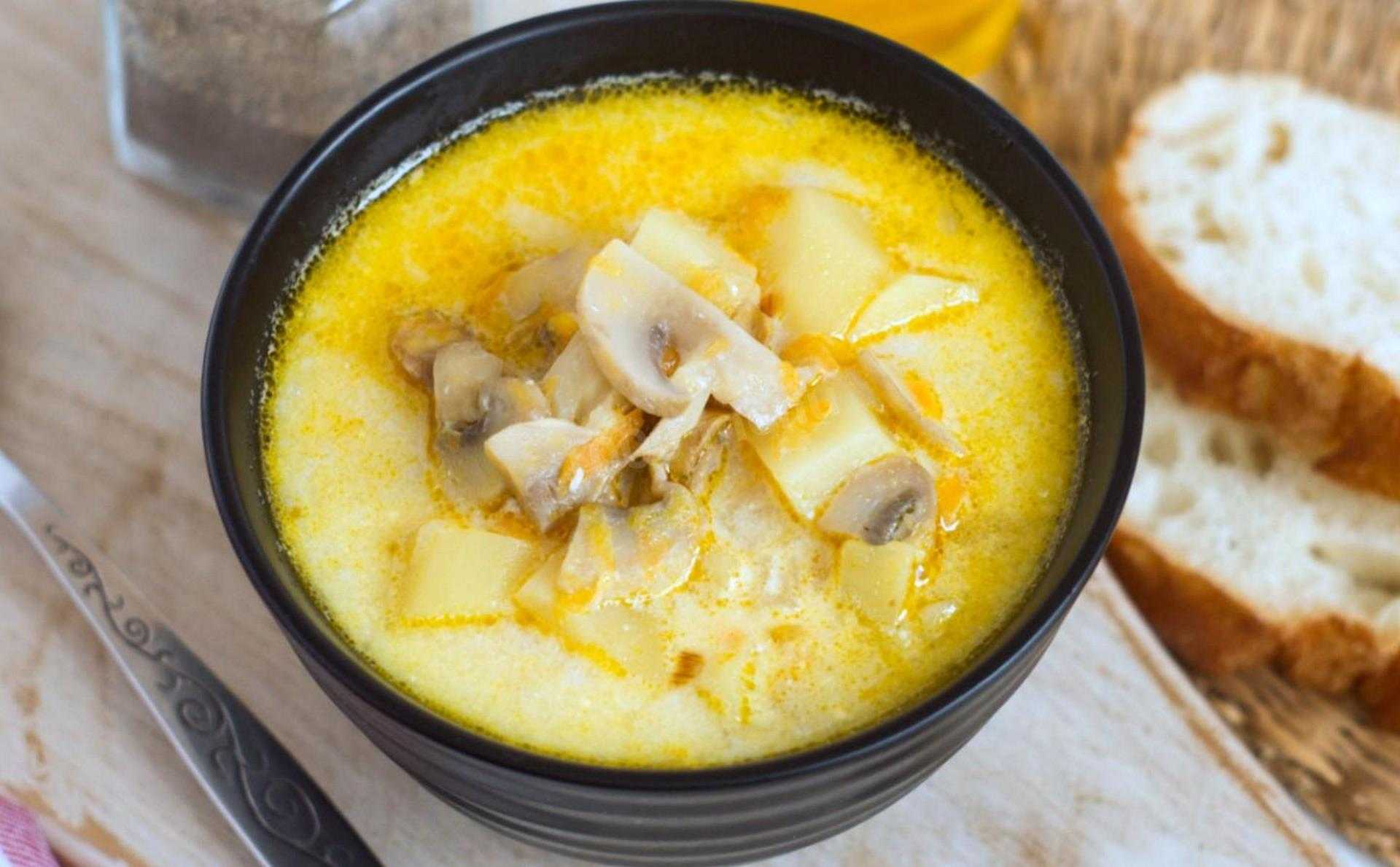 Soupe au fromage et aux champignons
