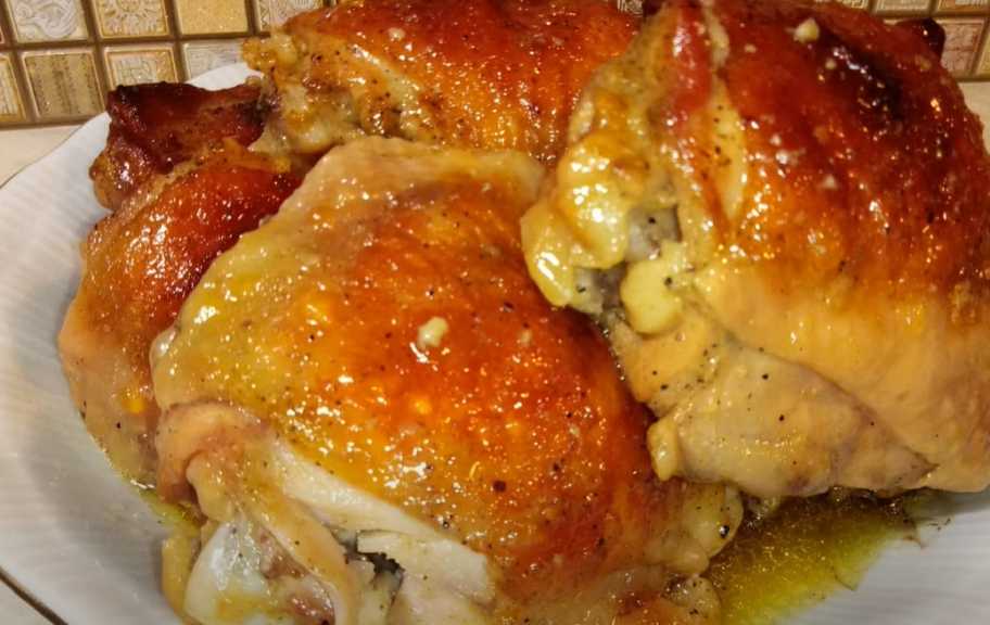 Recette : Cuisses de poulet à la sauce miel-moutarde