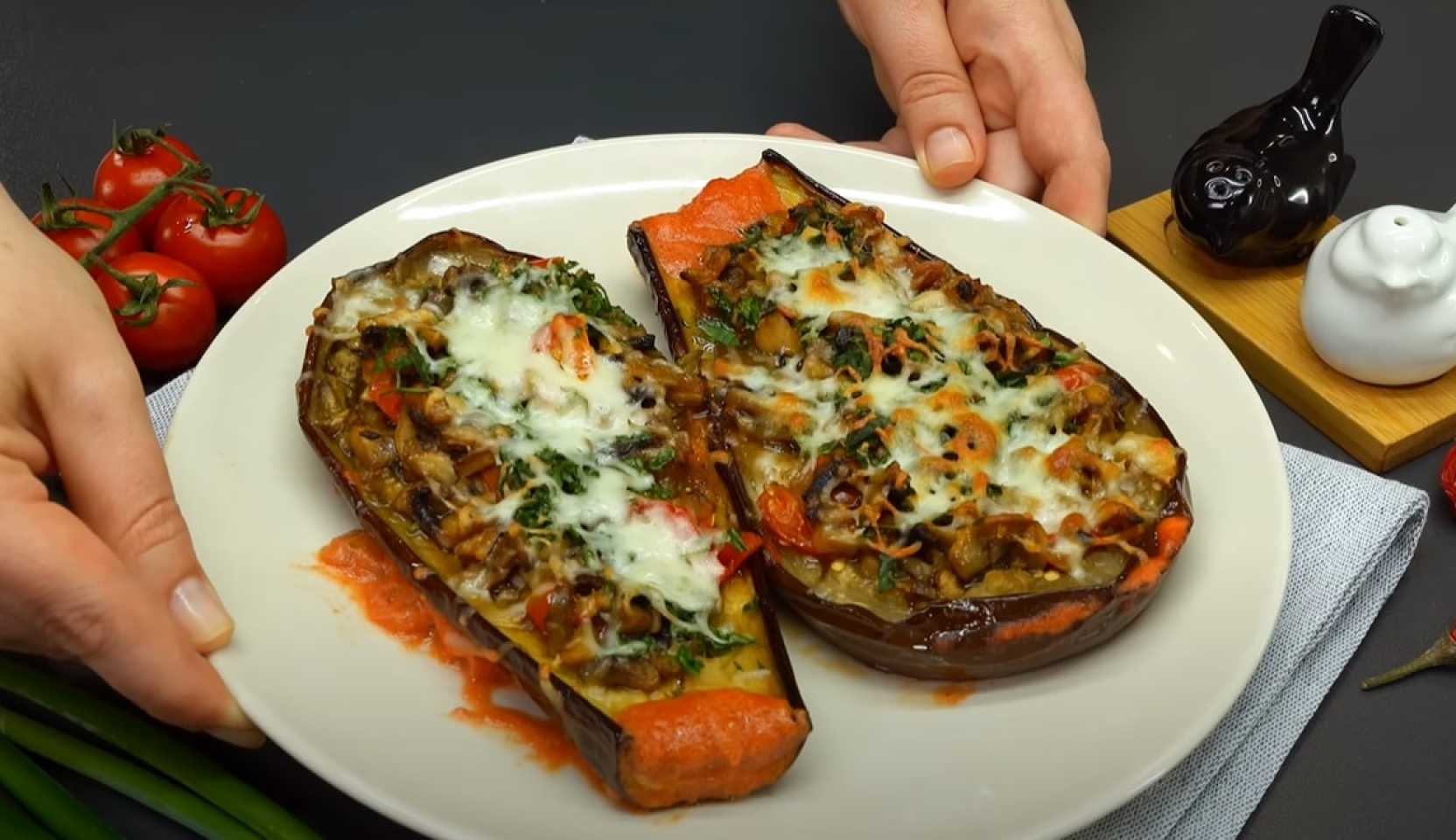 Image du plat : Aubergines farcies cuites au four