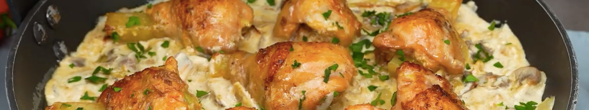 Cuisses de poulet farcies aux pommes de terre