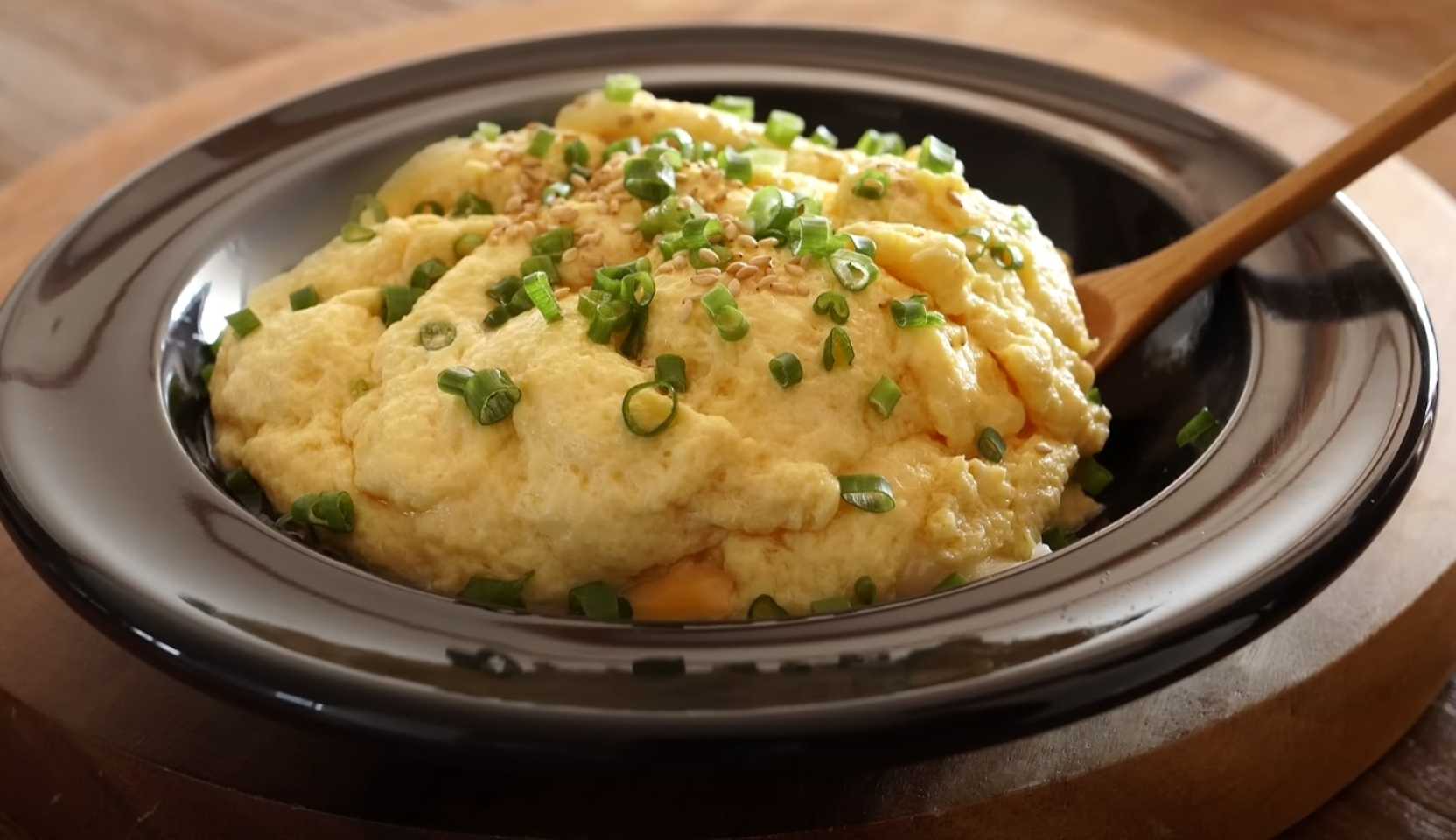 Image du plat : Omelette « bouillie » au fromage et aux oignons