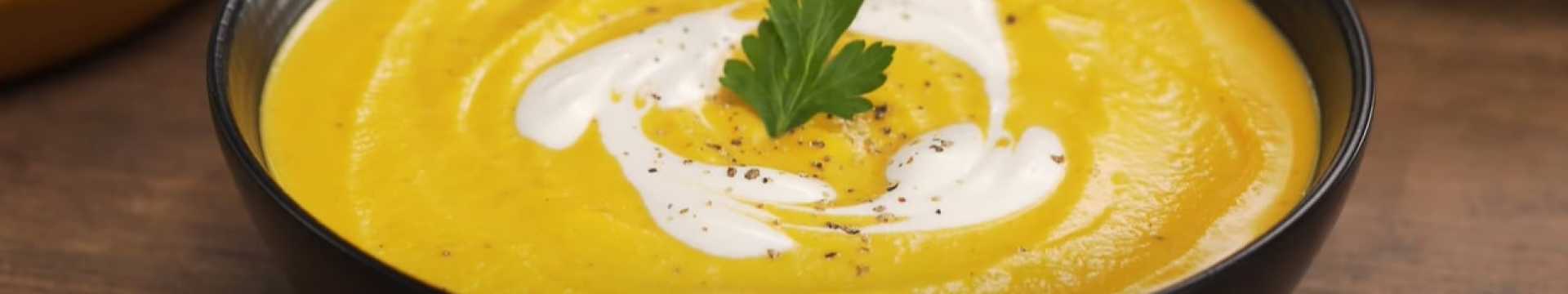 Soupe classique au potiron avec crème et pommes de terre