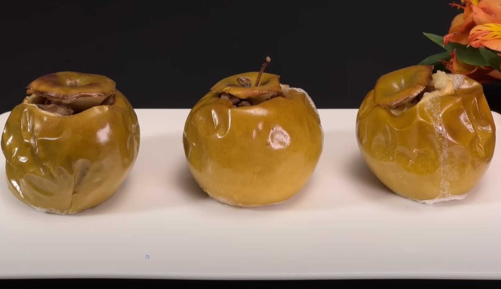 Image du plat : Pommes cuites au four avec noix et raisins secs