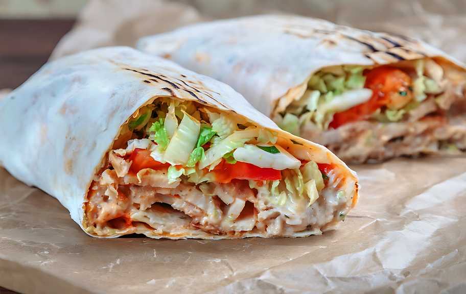 Recette : Shawarma Lavash au poulet et aux légumes