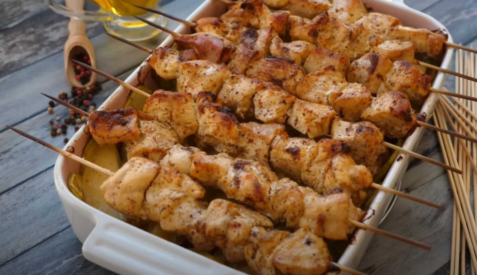 Image du plat : Brochettes de porc cuites à la friteuse à air
