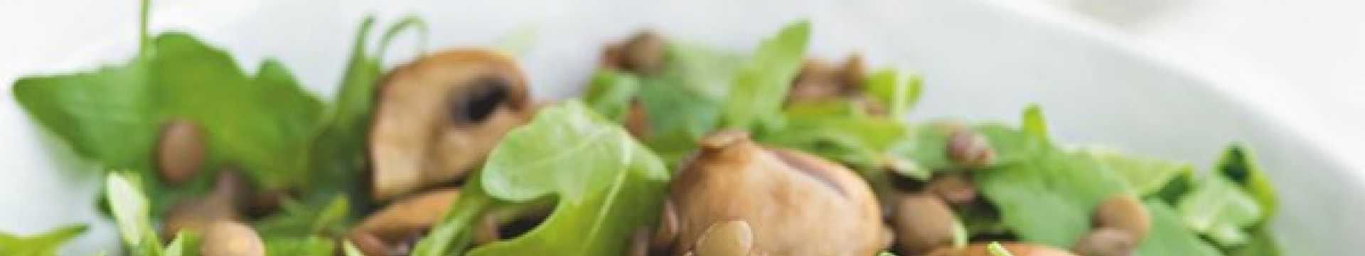 Salade de lentilles et de champignons