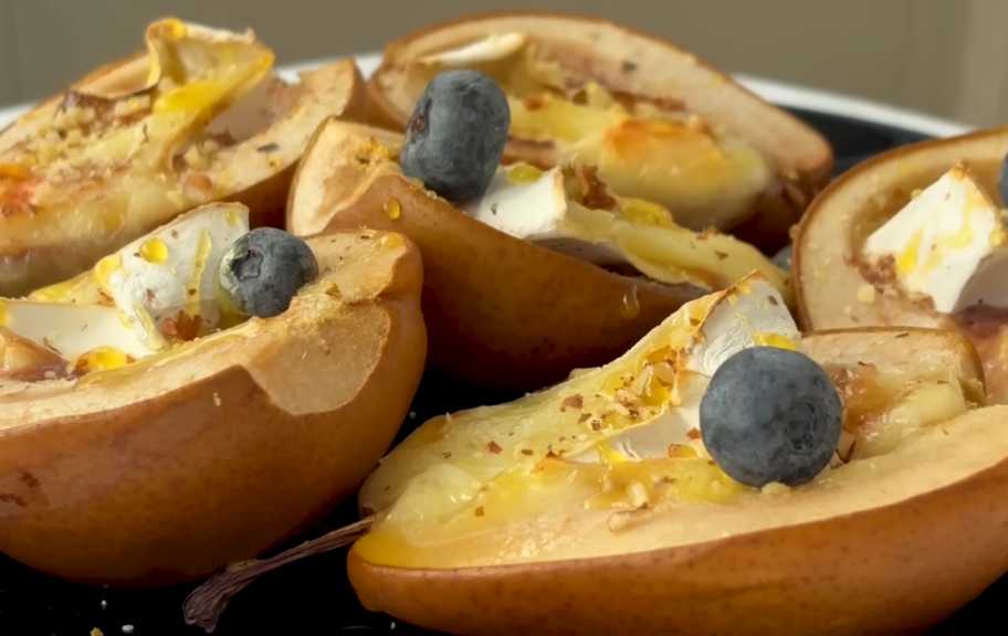Recette : Poires au four avec du camembert