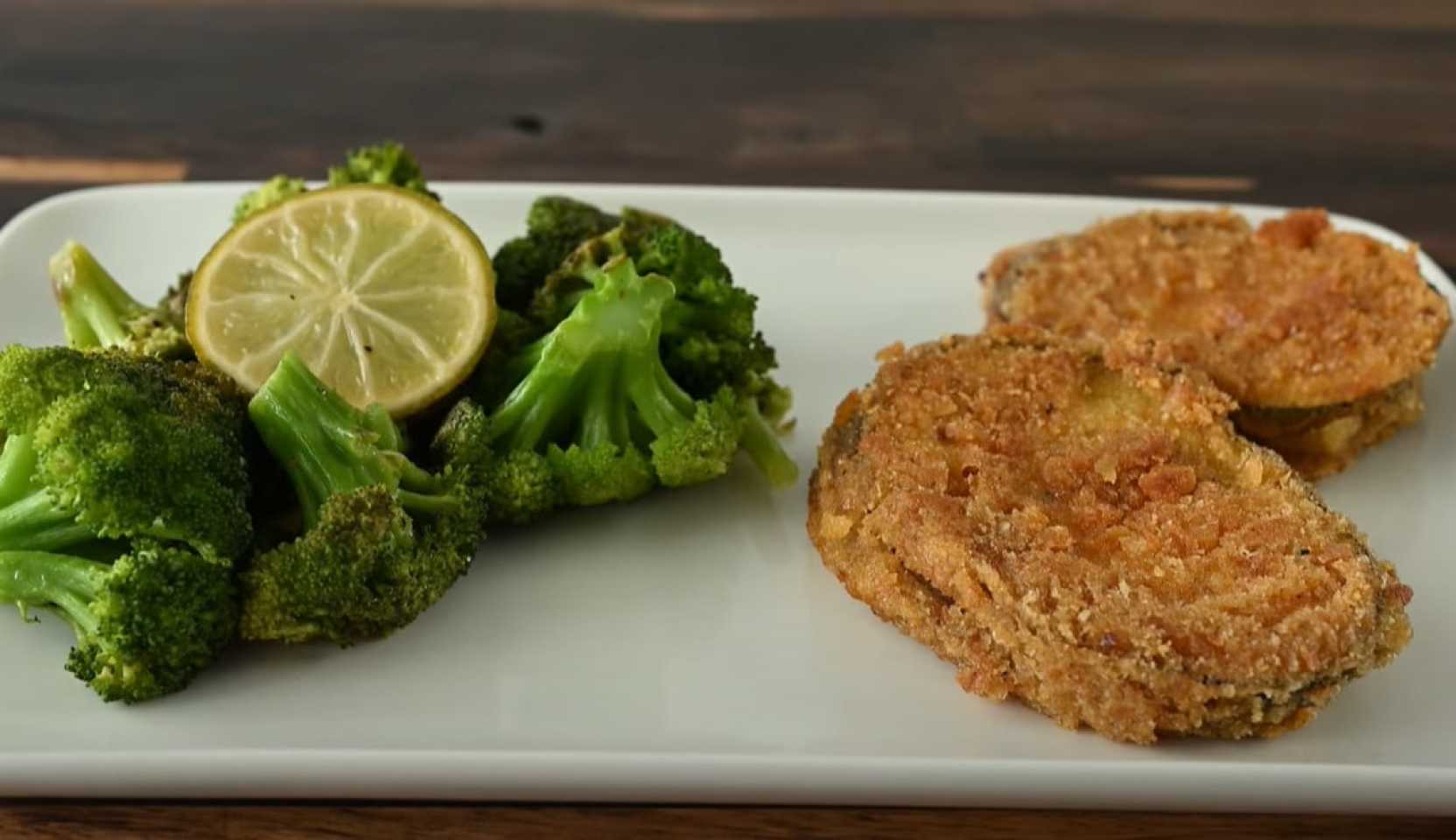 Image du plat : Aubergines frites au fromage et au brocoli
