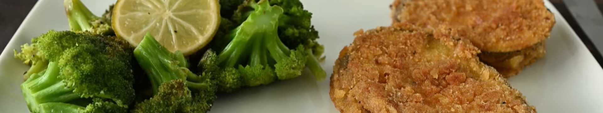 Aubergines frites au fromage et au brocoli