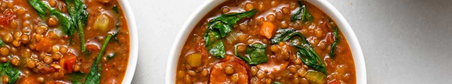 Curry de lentilles aux épinards